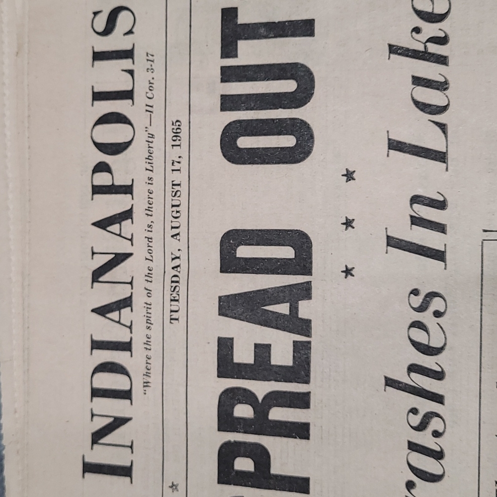 Vintage Newspaper August 17 1965 Indianapolis Star Original Great Birthday Gift - Picture 6 of 12